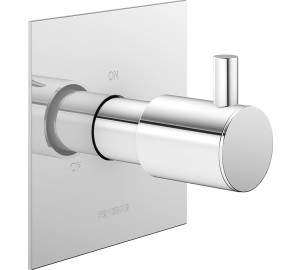 Built-in 3-way ceramic diverter with square plate